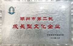 2018.12 湖州市第二批生长型文化企业